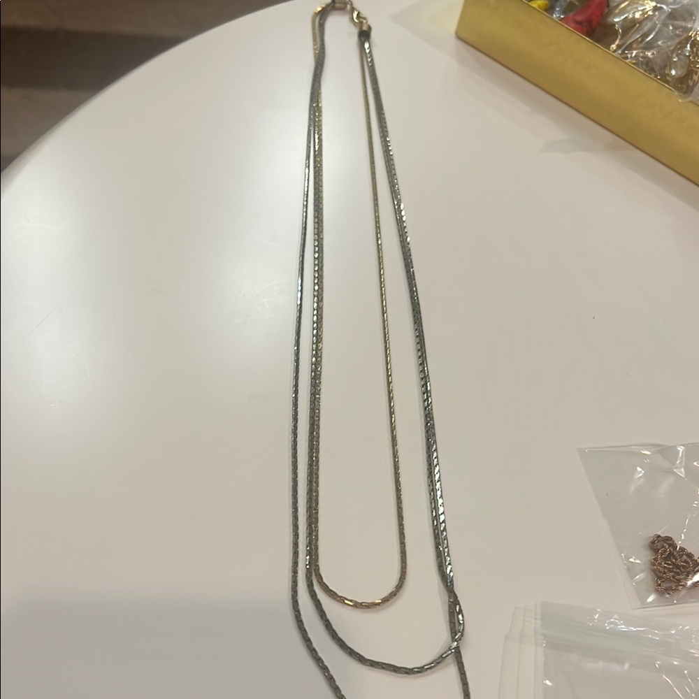 Elegant Two-Tone Chain Necklace
